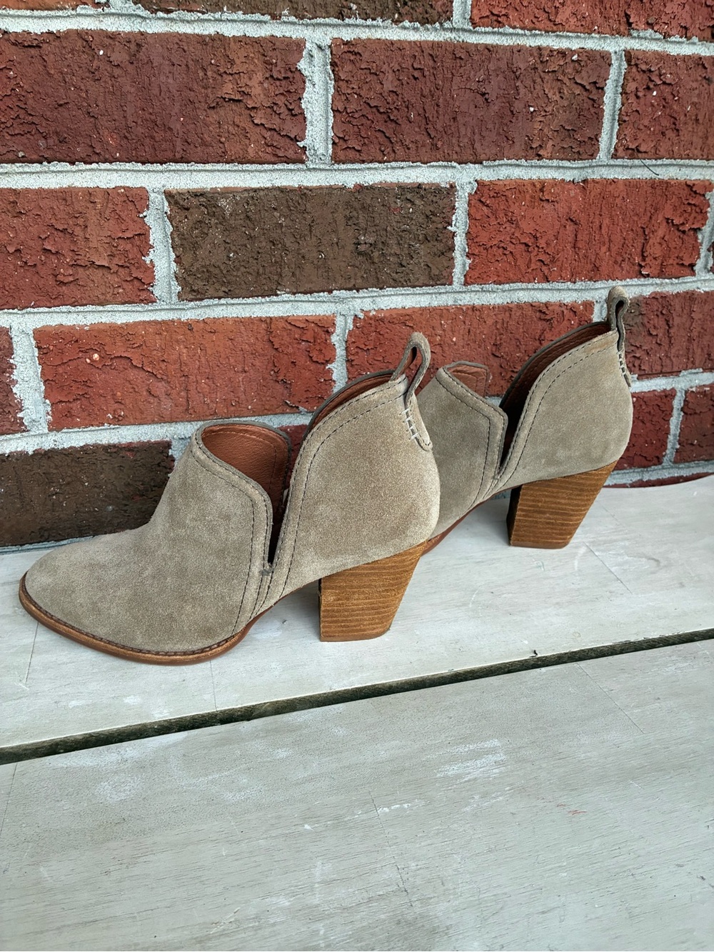 Jeffrey Campbell Taupe Suede Cutout Ankle Booties